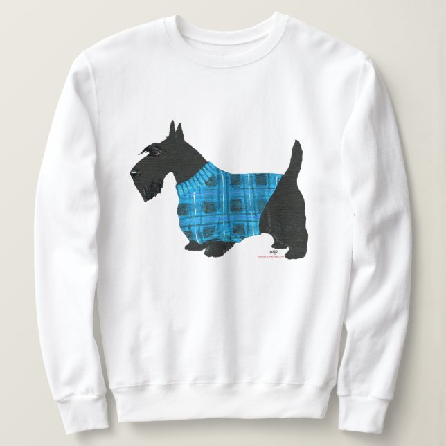Tartan Scottish Terrier Sweatshirt (Design Front)