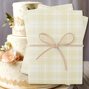 Tartan - Several Hues of Pastel Yellow Wrapping Paper Sheet