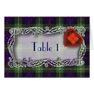 Tartan Table number card - Farquarson