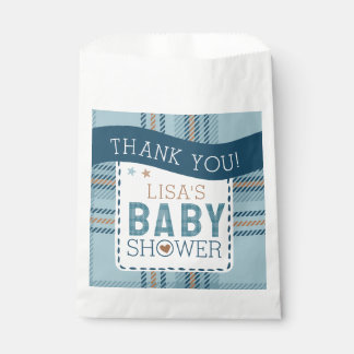 Tartan Teddy Bear, Baby Boy Shower Customizable Favour Bags