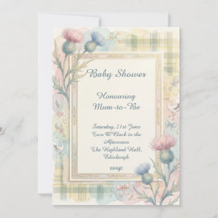 Tartan Thistle Baby Shower Invitation