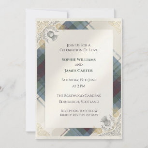 Tartan Thistle Celtic Wedding Invitation