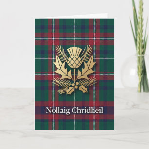 Tartan Thistle Nollaig Chridheil Christmas Card