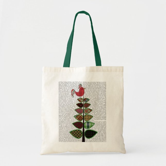Tartan Tree Illustration Tote Bag (Front)