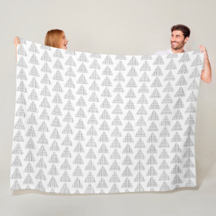 Tartan Triangles Grey Fleece Blanket