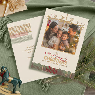 Tartan Trim Christmas Hanging Photo ID1141A Holiday Card