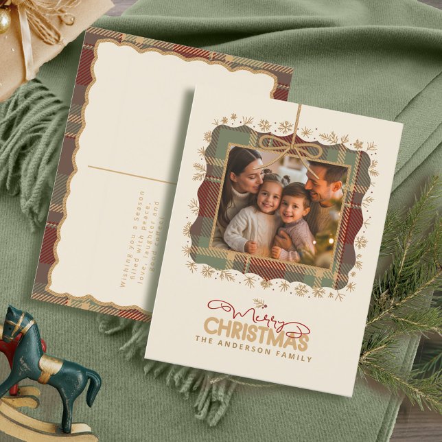 Tartan Trim Christmas One Photo Template ID1141A (Creator Uploaded)