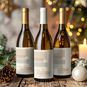 Tartan Twill Merry Christmas Red Green ID1141A Wine Label
