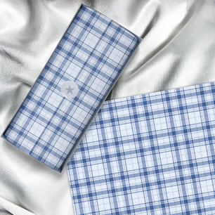 Tartan - Vibrant Pastel blue to Navy Blue Tissue Paper
