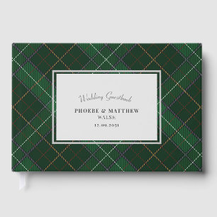 Tartan Walsh Green Wedding Guest Book