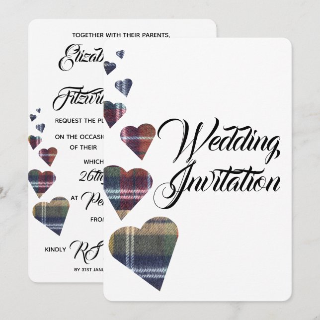 Tartan Wedding Invitation (Front/Back)