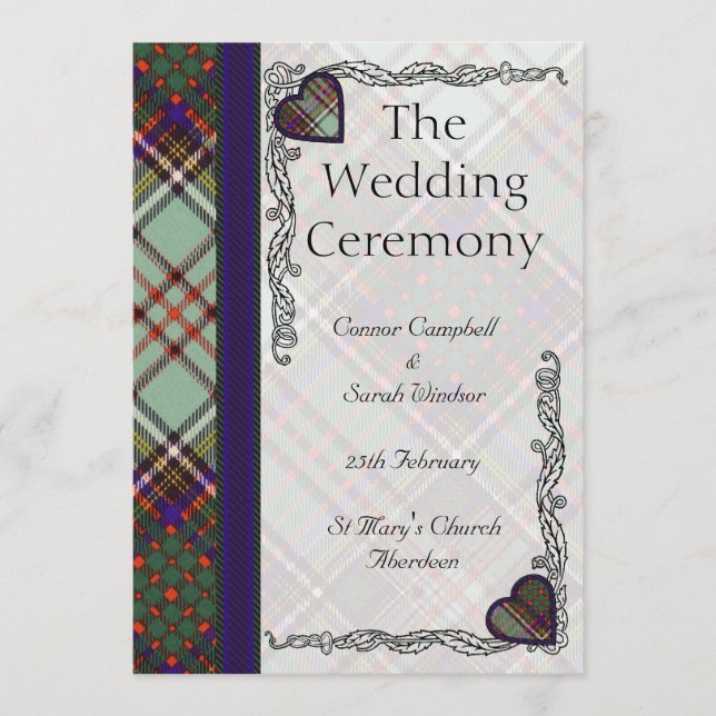 Tartan Wedding program - Anderson Programme (Front)