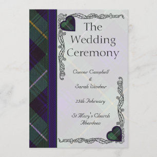 Tartan Wedding program - Campbell of Argyll Programme