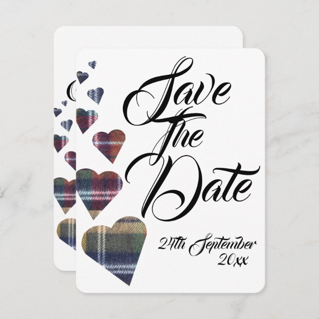 Tartan Wedding Save The Date Invitation (Front/Back)