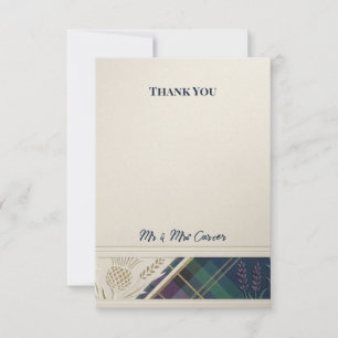 Tartan Wedding Thank You Card