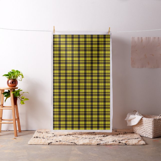 Tartan Yellow and Black Plaid Fabric (In Situ)
