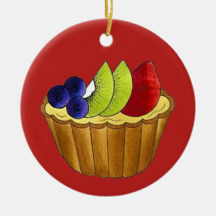 Tarte aux Fruits Fruit Tart Pastry Chef Food Ceramic Tree Decoration