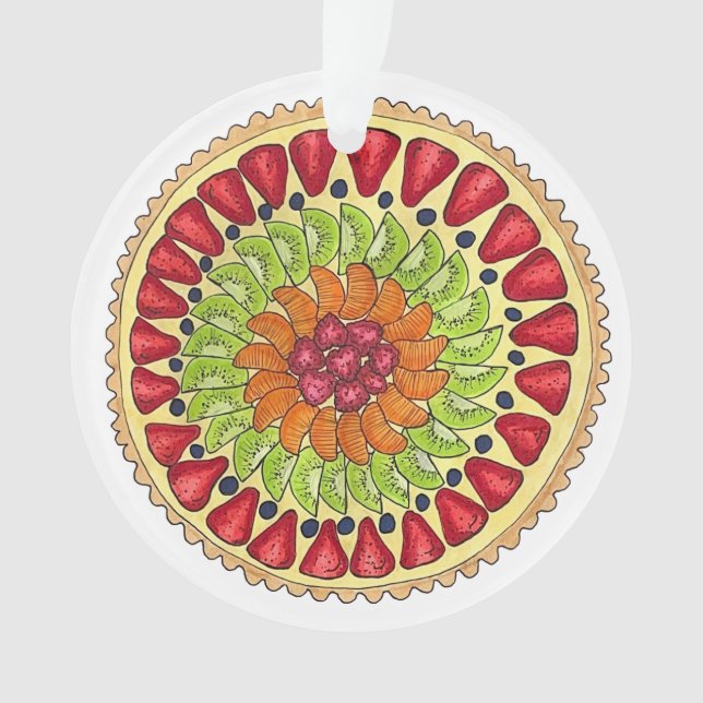 Tarte aux Fruits Fruit Tart Pie French Pastry Ornament (Front)