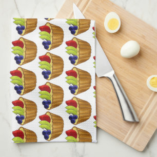 Tarte aux Fruits Fruit Tart Pie French Pastry  Tea Towel