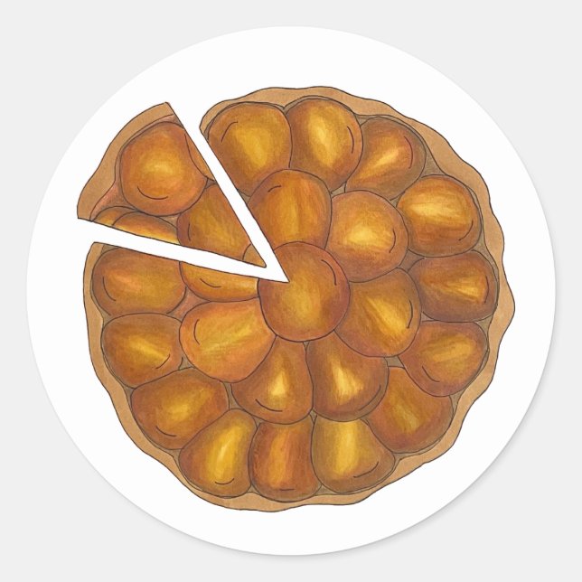 Tarte Tatin French Apple Fruit Tart Pie Pastry Classic Round Sticker (Front)