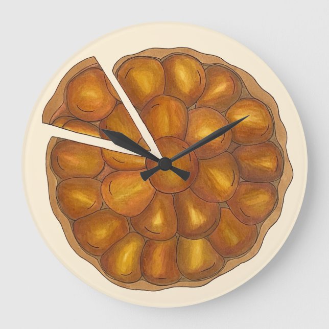 Tarte Tatin French Apple Fruit Tart Pie Pastry Large Clock (Front)