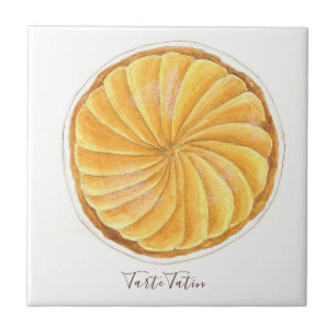 Tarte Tatin watercolor Tile