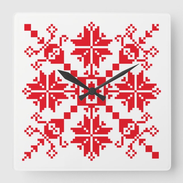 Tartlau red square wall clock (Front)