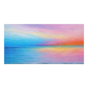 “Tarvask”  Wide Pink and Blue Landscape Seascape Poster
