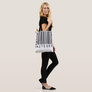 Tasche "SAUTEUER" Barcode Schwarz Tote Bag