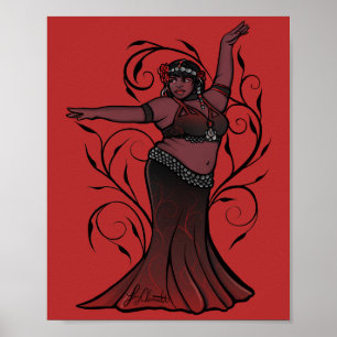 Tasha Red Belly Dancer Poster
