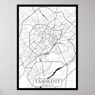 Tashkent Uzbekistan Map Poster
