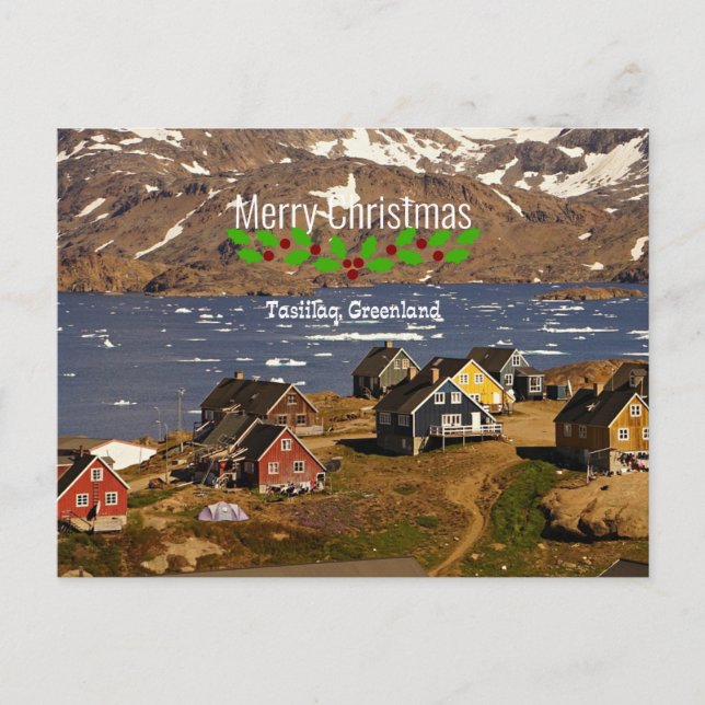 Tasiilaq, Greenland - Christmas Greetings Postcard (Front)