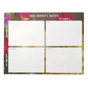 Task Priority and planner Matrix (floral) Notepad