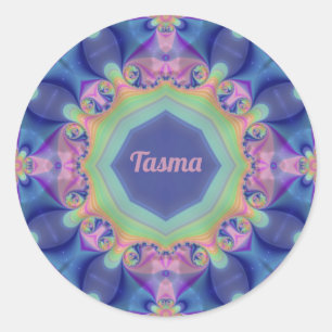 TASMA ~ Pastel Abstract Kaleidoscope Pattern ~  Classic Round Sticker