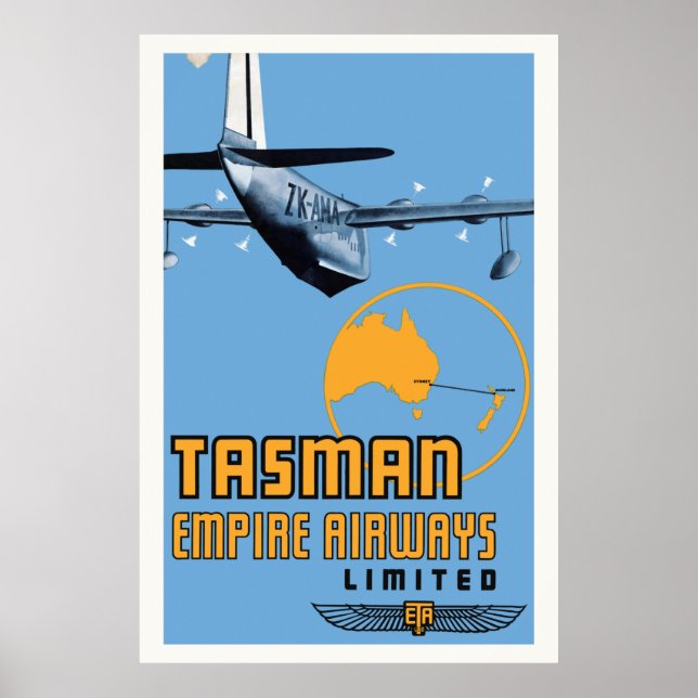 Tasman Empire S30 Airways Vintage Poster 1930s (Front)