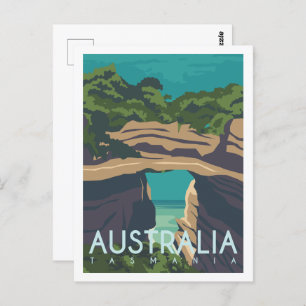 Tasmania Aussie Famous Travel Place Illustration Postcard