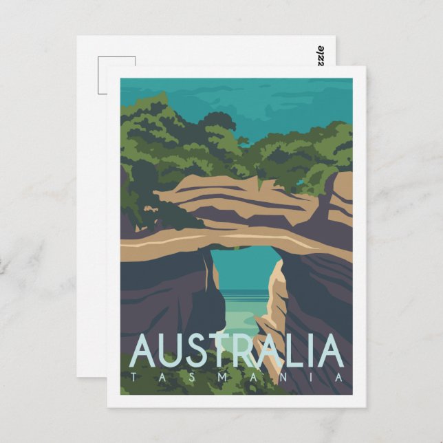 Tasmania Aussie Famous Travel Place Illustration Postcard (Front/Back)