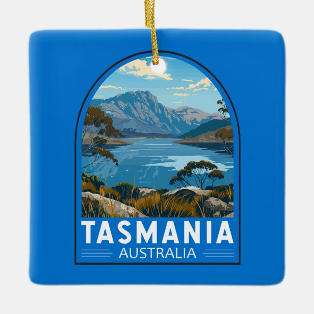 Tasmania Australia Travel Art Vintage Ceramic Ornament (Front)
