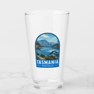 Tasmania Australia Travel Art Vintage Glass