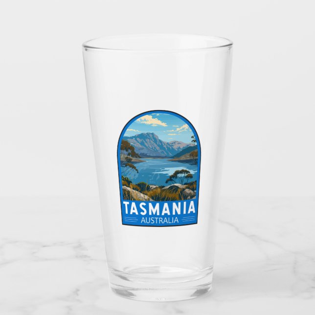 Tasmania Australia Travel Art Vintage Glass (Front)