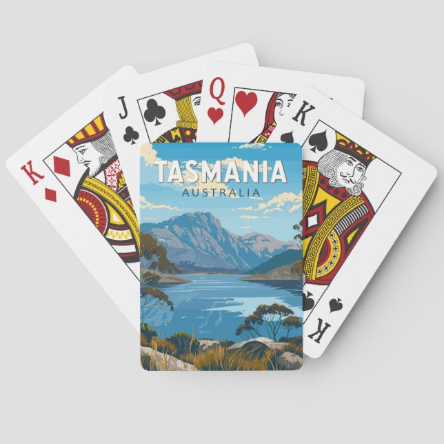 Tasmania Australia Travel Art Vintage Playing Cards (Back)
