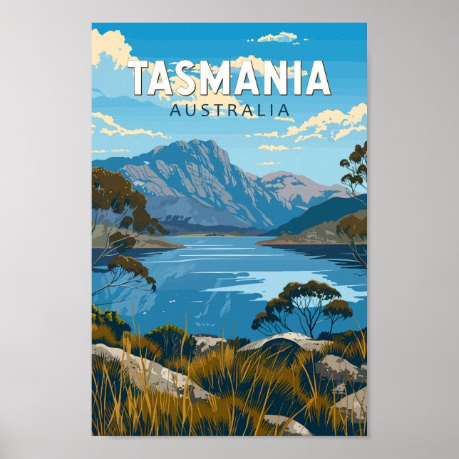 Tasmania Australia Travel Art Vintage Poster (Front)