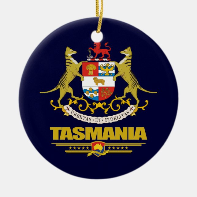 Tasmania COA Ceramic Tree Decoration (Front)