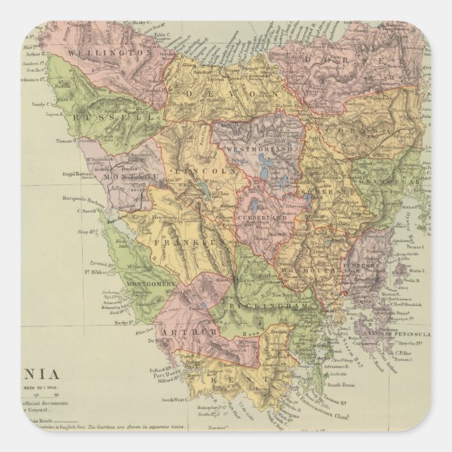 Tasmania, Fiji Square Sticker (Front)