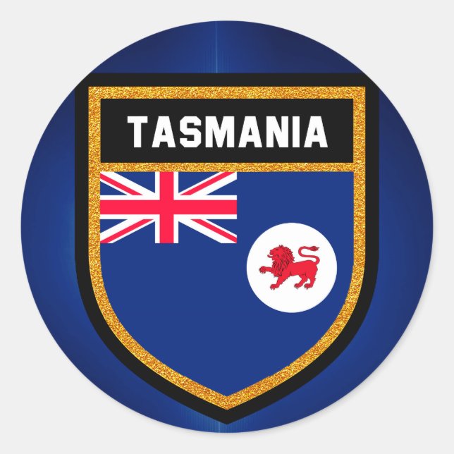 Tasmania Flag Classic Round Sticker (Front)