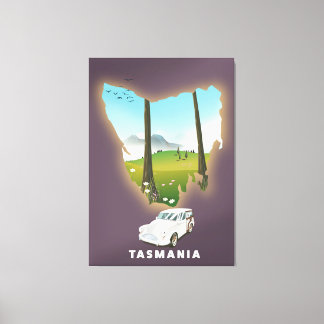 Tasmania illustrated map travel poster. canvas print