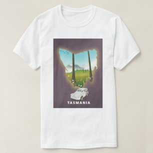 Tasmania illustrated map travel poster. T-Shirt