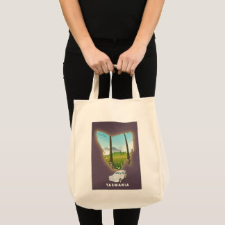 Tasmania illustrated map travel poster. tote bag