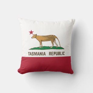 Tasmania Republic Thylacine Flag Tasmanian tiger Cushion