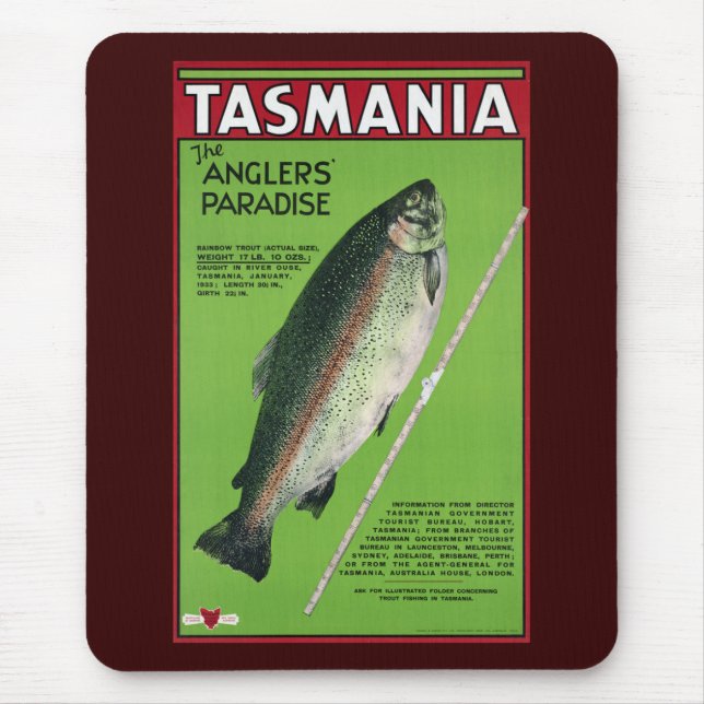 Tasmania ~ The Angler's Paradise Mouse Mat (Front)